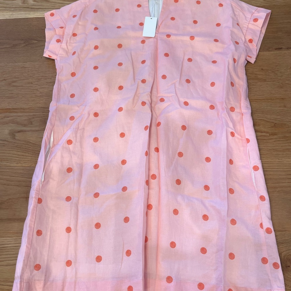 Brooke Wright Pink Nancy Dress with Orange Polka Dots